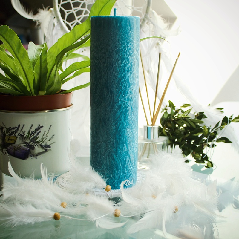 Svíčka ve tvaru válce - Tyrkysová
