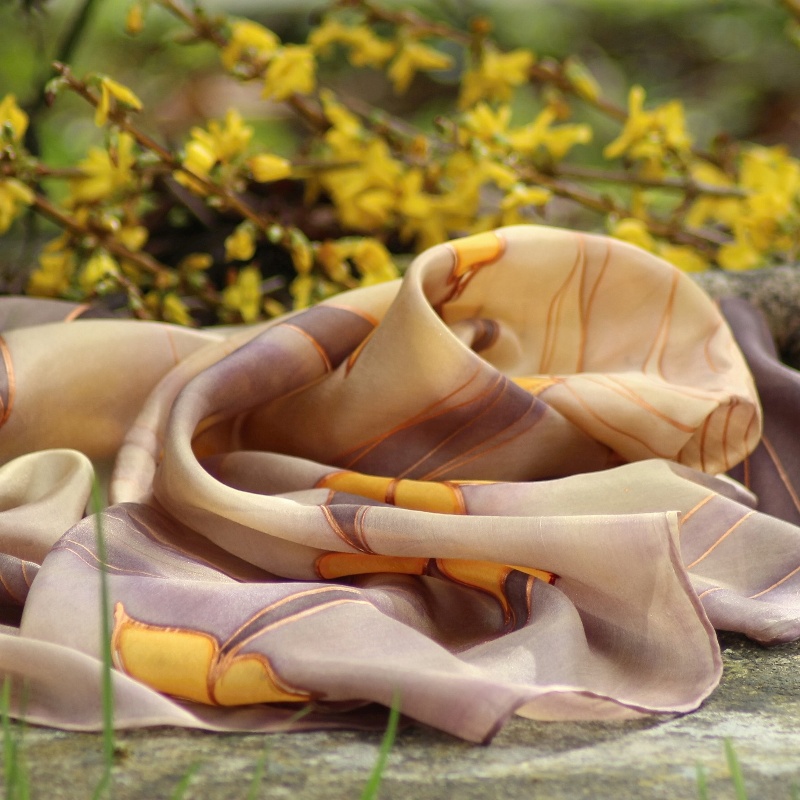 Hedvábný šátek - Zlatý déšť