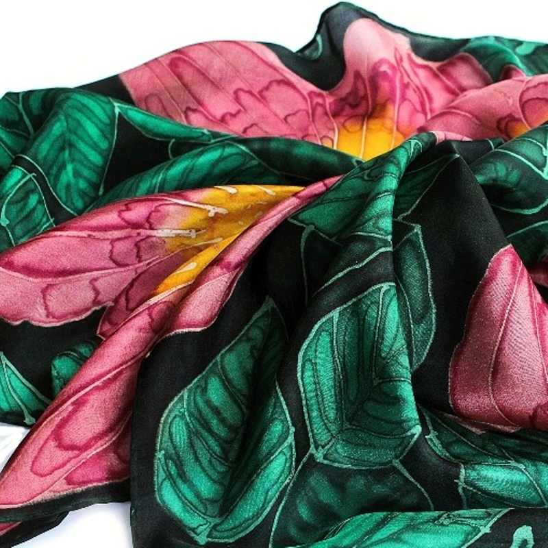 Hedvábný šátek - Ibišek