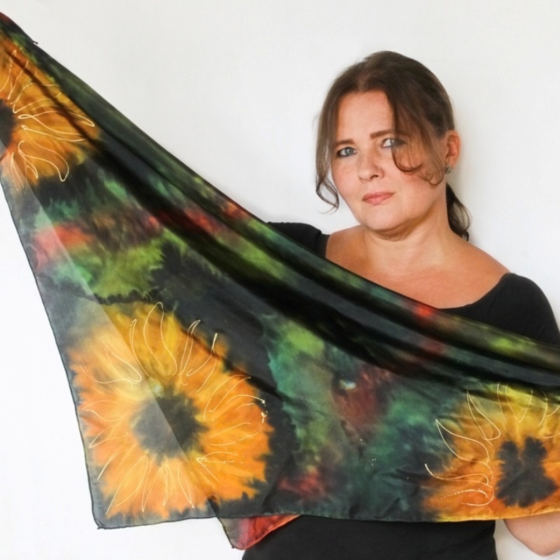 Hedvábný šátek - Slunečnice