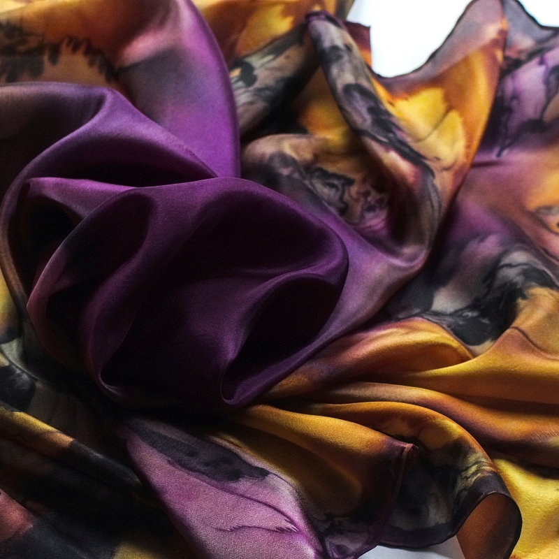 Hedvábný šátek - Švestky v hořčici 2