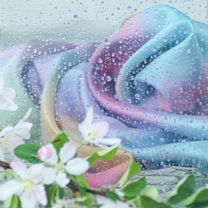 Hedvábný šátek - Duhový twill