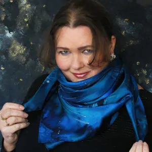 Hedvábný šátek - Noční twill