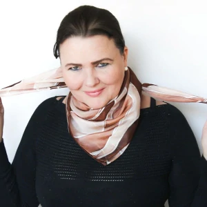 Hedvábný šátek - Čokoláda se smetanou