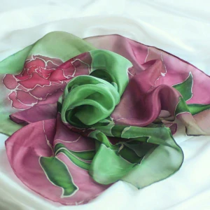 Hedvábný šátek - Pivoňky