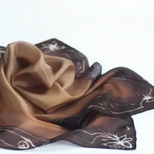 Hedvábný šátek - Vintage hnědý