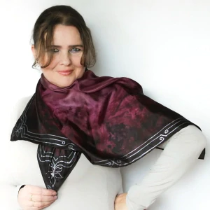 Hedvábný šátek - Vintage bordo