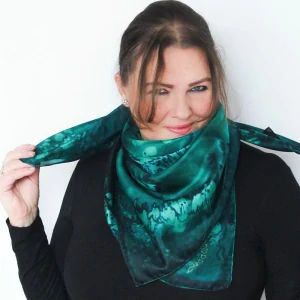Hedvábný šátek - Smaragdový