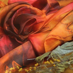 Hedvábný šátek -Podzimní listí