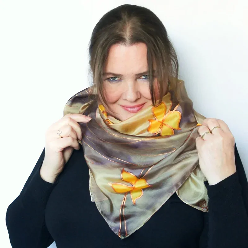 Hedvábný šátek - Zlatý déšť