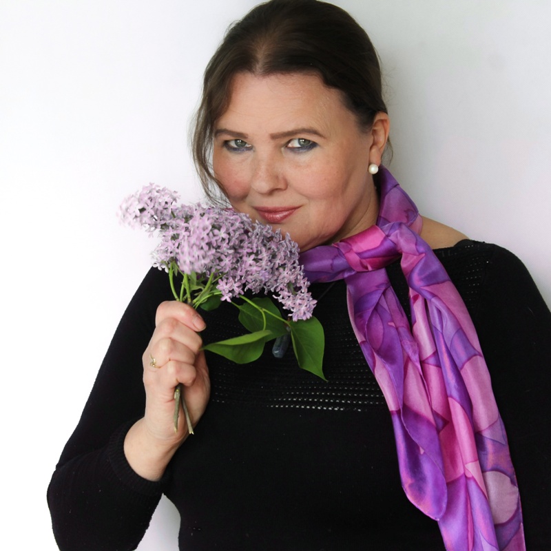 Hedvábný šátek - Klematis