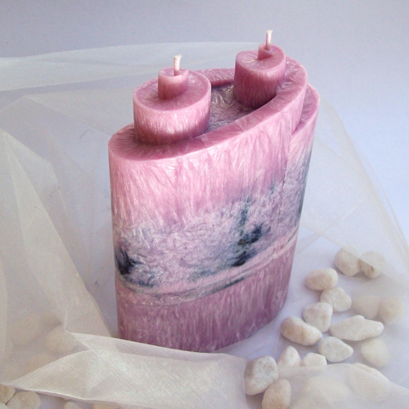 Svíčka Dvojitá spirála-Černo růžová