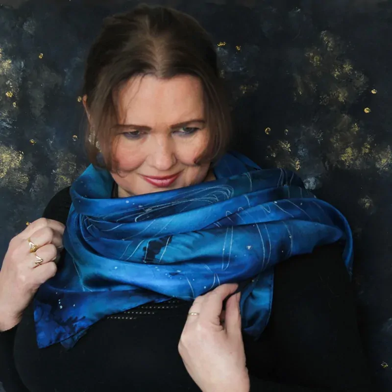 Hedvábný šátek - Noční twill