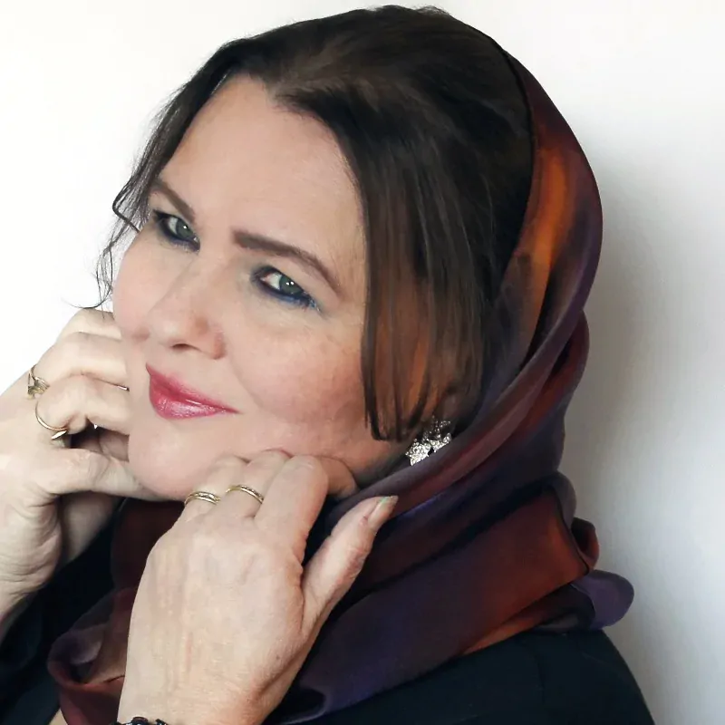 Hedvábný nákrčník - Tmavě skořicovo fialový