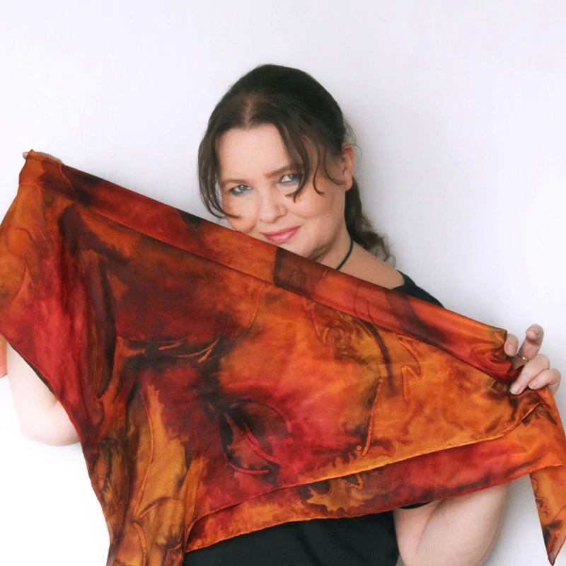 Hedvábný šátek -Podzimní listí