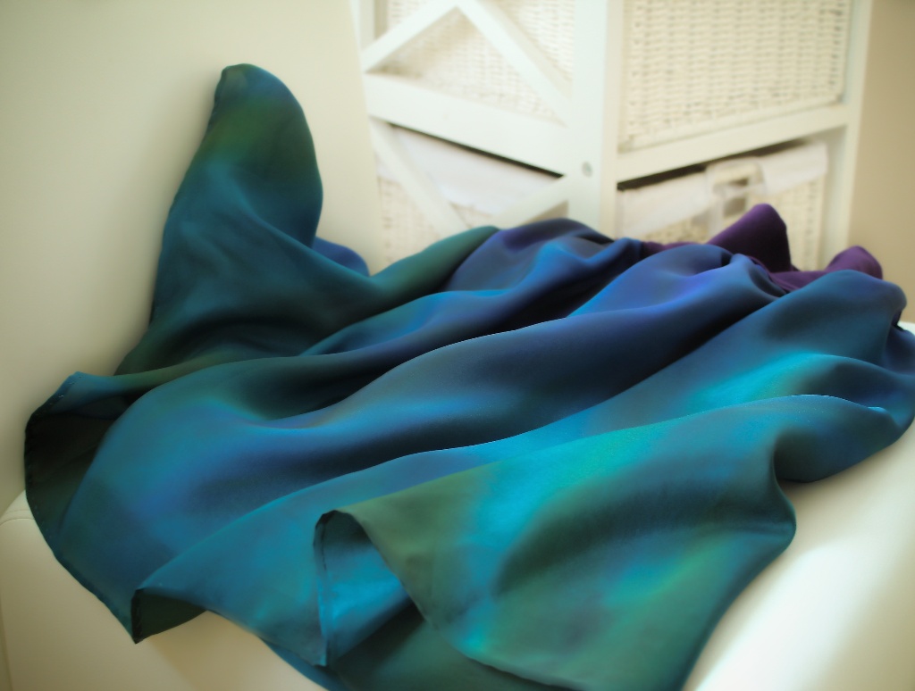 Hedvábná sukně - Petrolejová