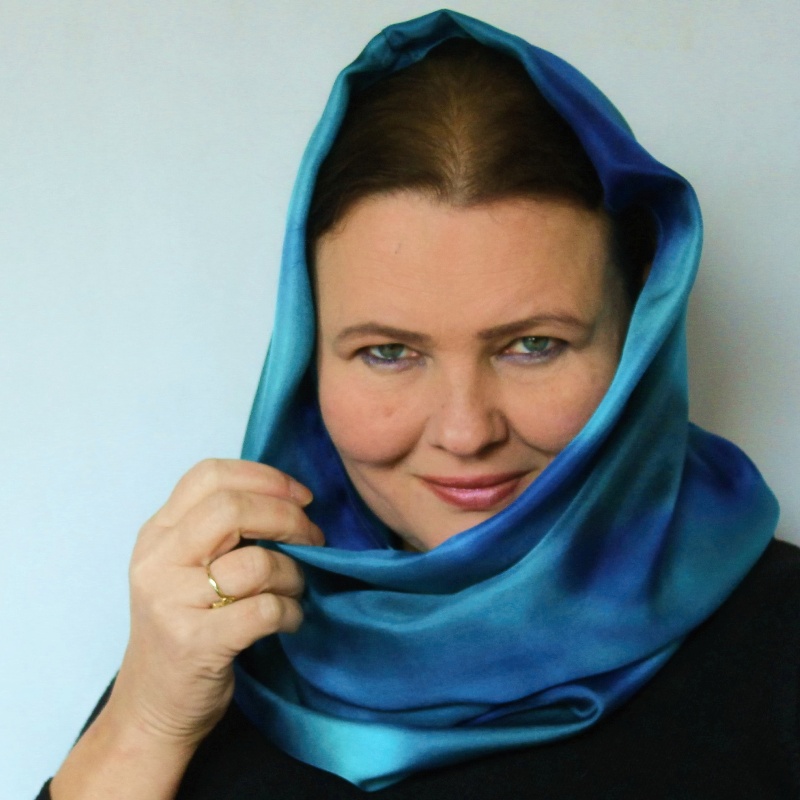 Hedvábný nákrčník - Modro tyrkysový