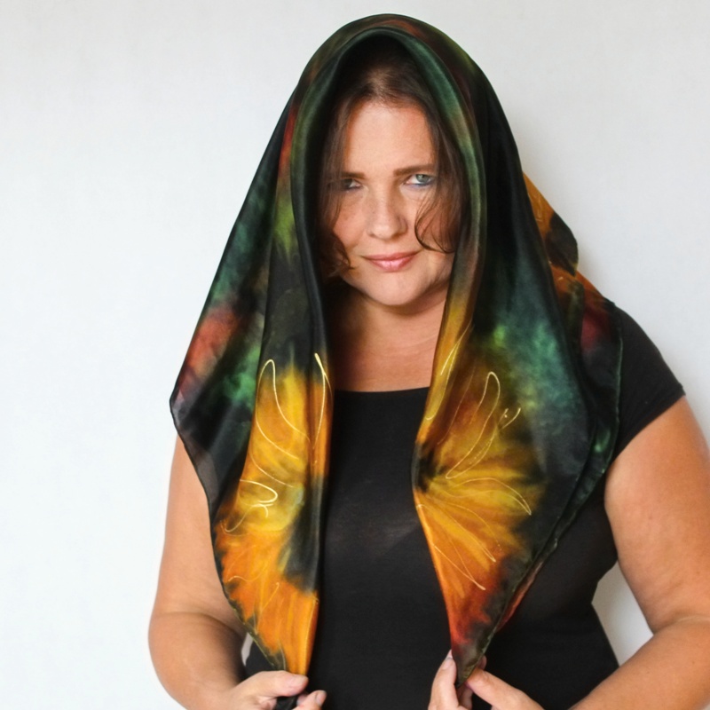 Hedvábný šátek - Slunečnice