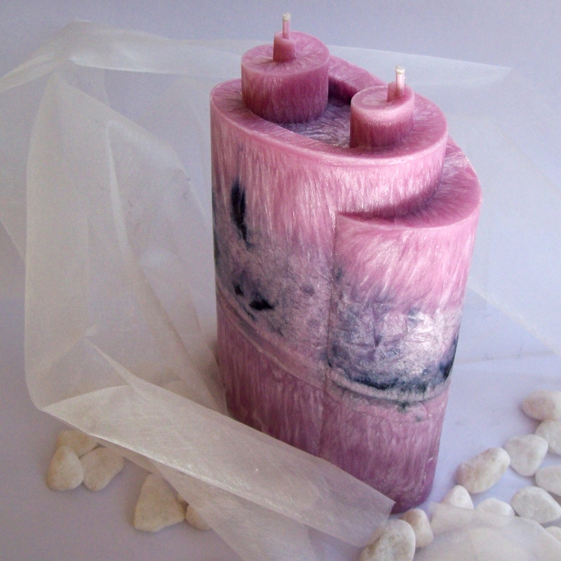 Svíčka Dvojitá spirála-Černo růžová