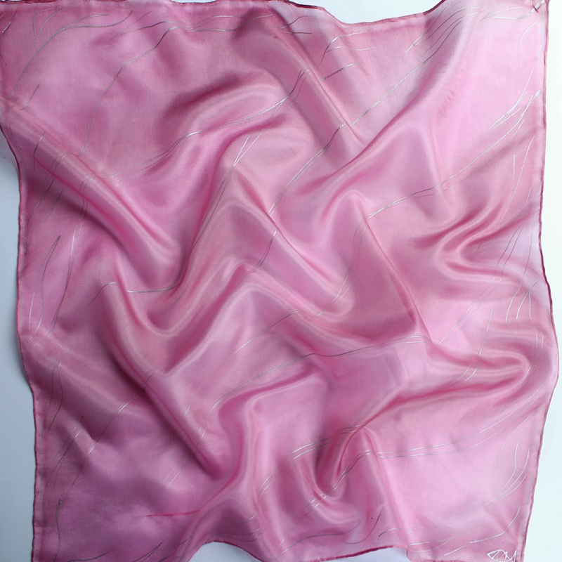 Hedvábný šátek - Světle růžový