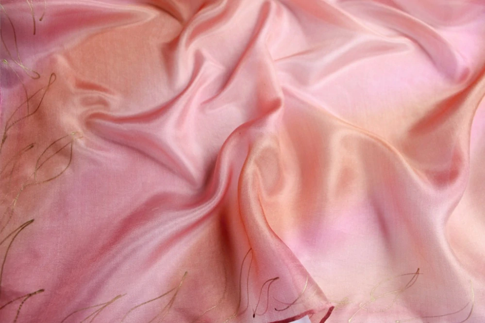 Hedvábný šátek - Světle lososový