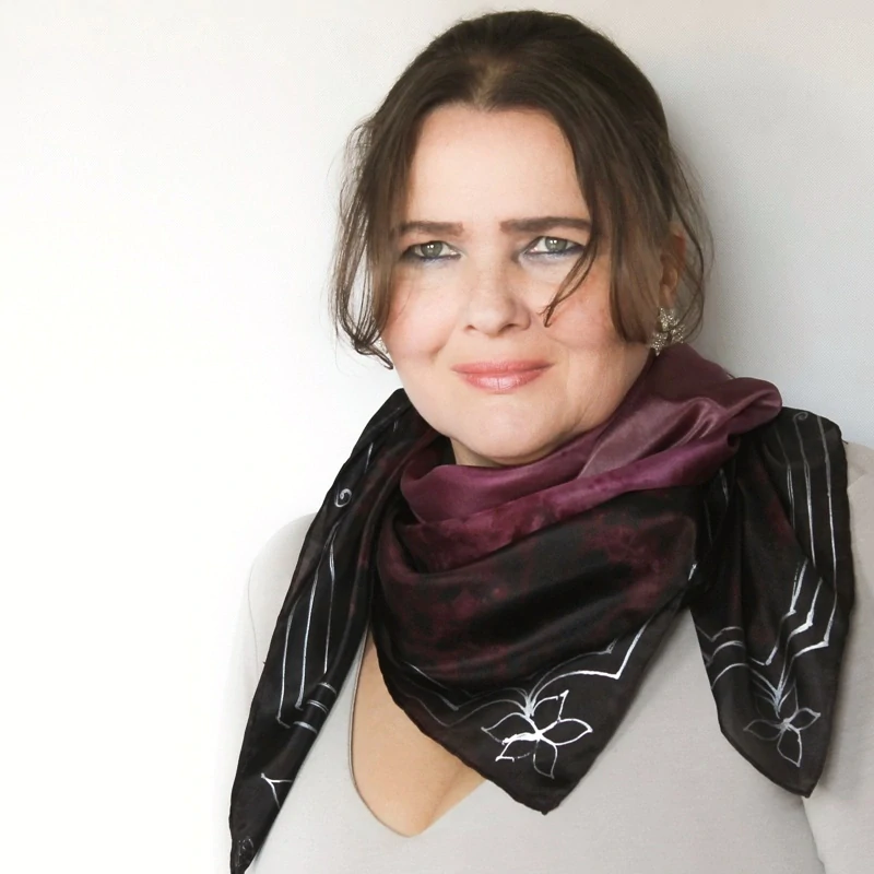 Hedvábný šátek - Vintage bordo