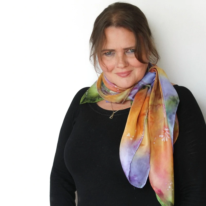 Hedvábný šátek - Rozkvetlá louka