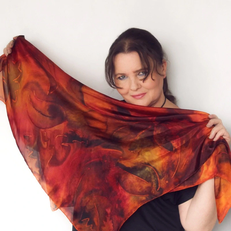 Hedvábný šátek -Podzimní listí