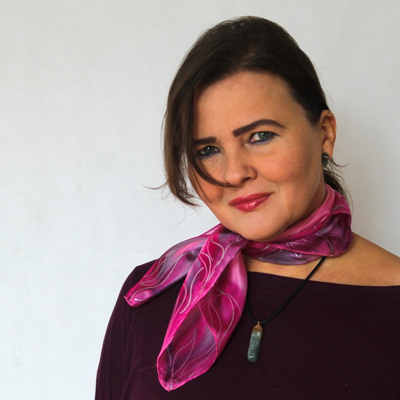 Hedvábný šátek - Šedo růžový