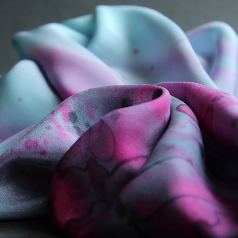 Hedvábná sukně -Růžovo šedá