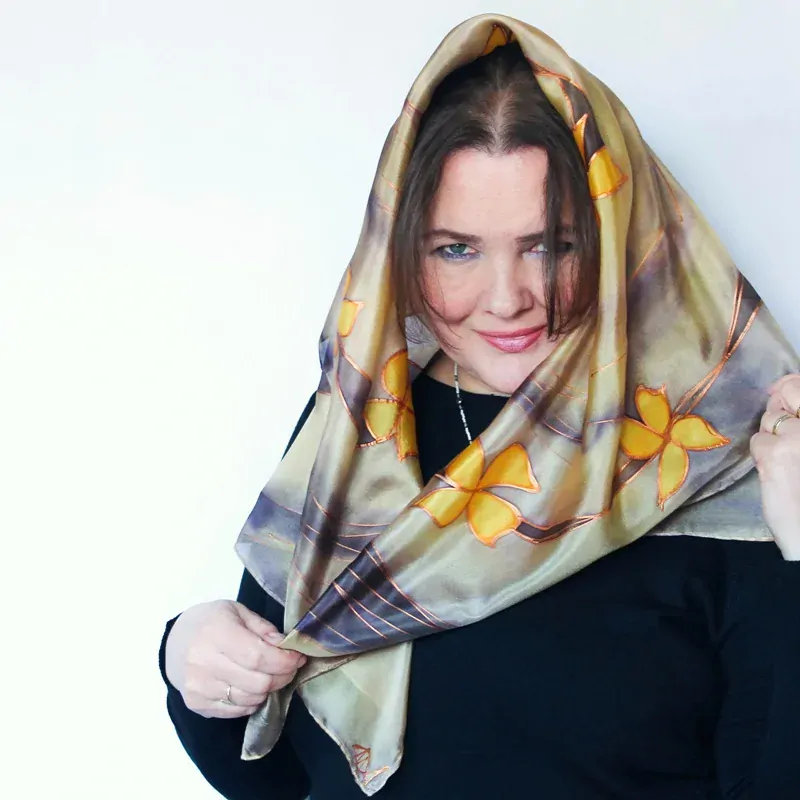 Hedvábný šátek - Zlatý déšť