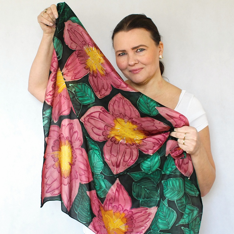 Hedvábný šátek - Ibišek