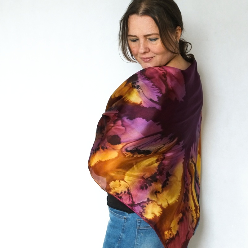 Hedvábný šátek - Švestky v hořčici 1