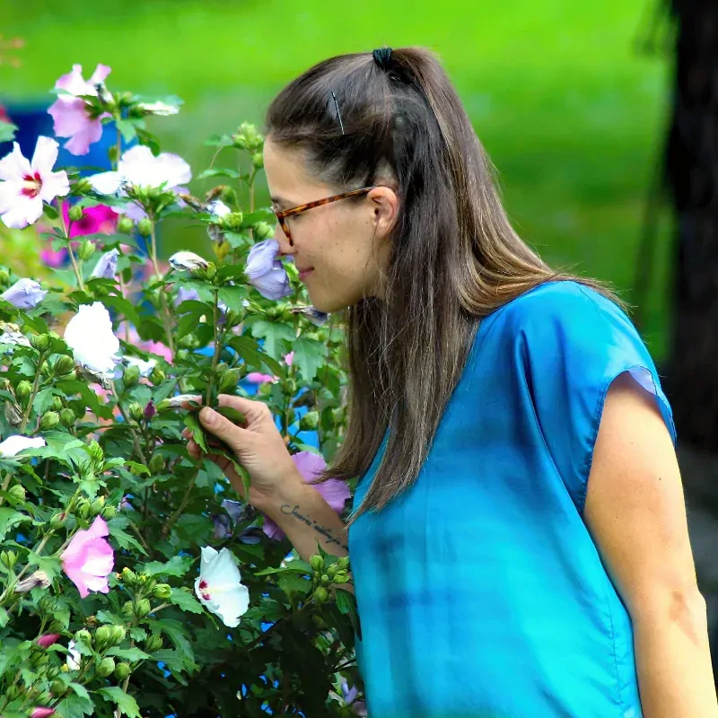 Hedvábná tunika - Hnědomodrá