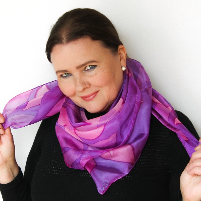 Hedvábný šátek - Klematis