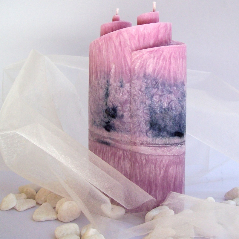 Svíčka Dvojitá spirála-Černo růžová