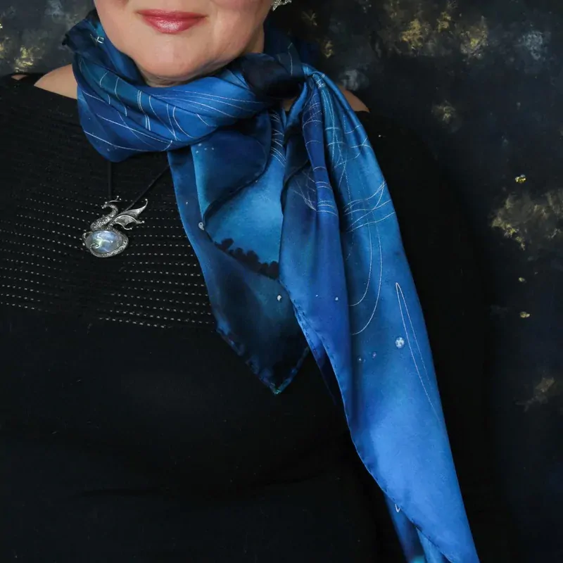 Hedvábný šátek - Noční twill