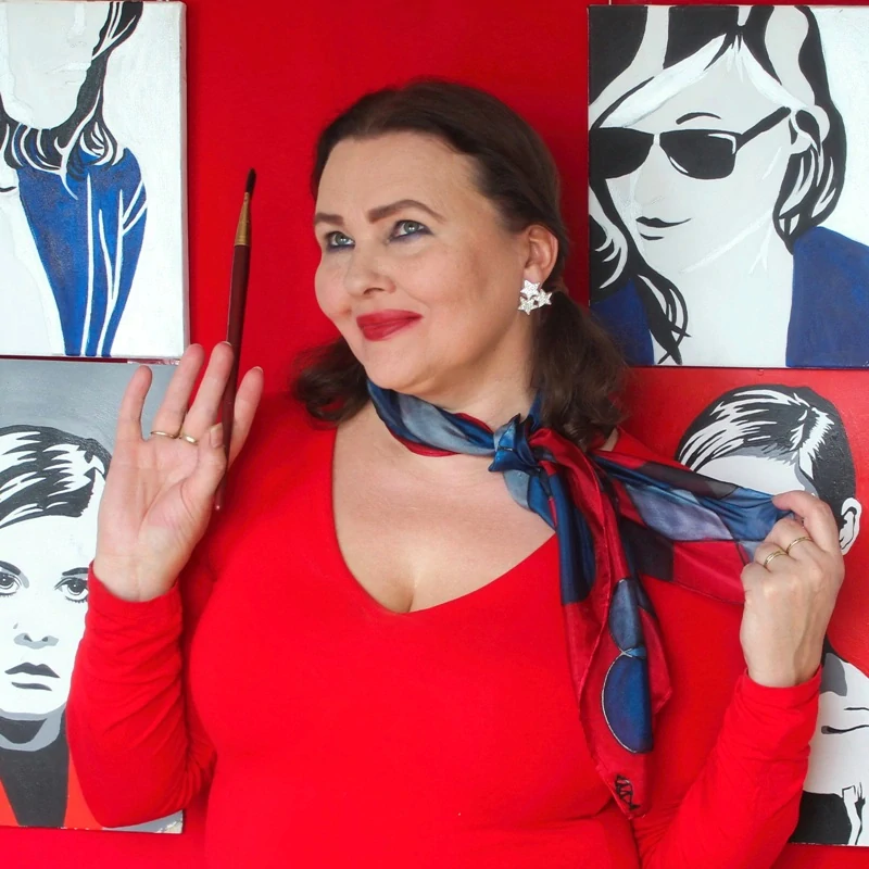 Hedvábný šátek - Pop art