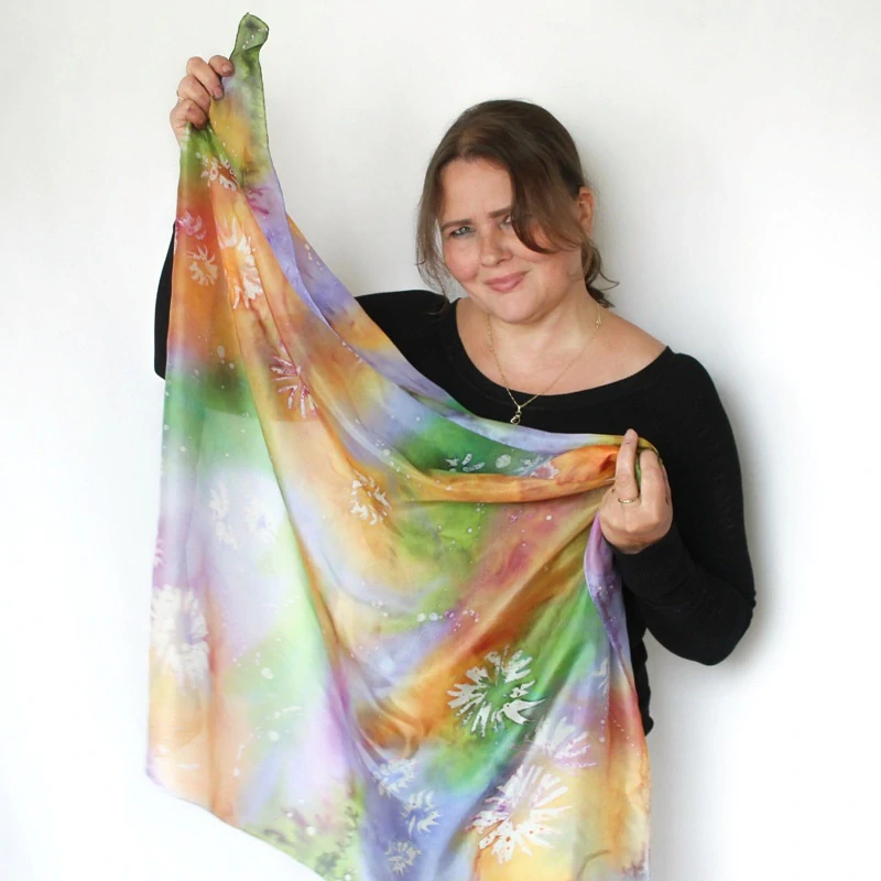 Hedvábný šátek - Rozkvetlá louka