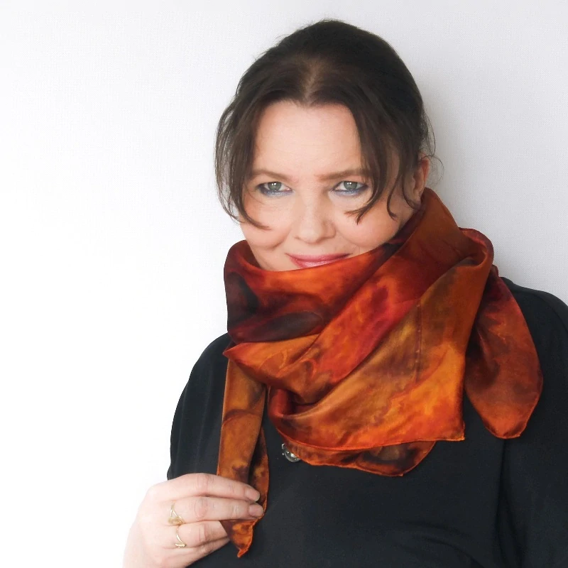 Hedvábný šátek -Podzimní listí