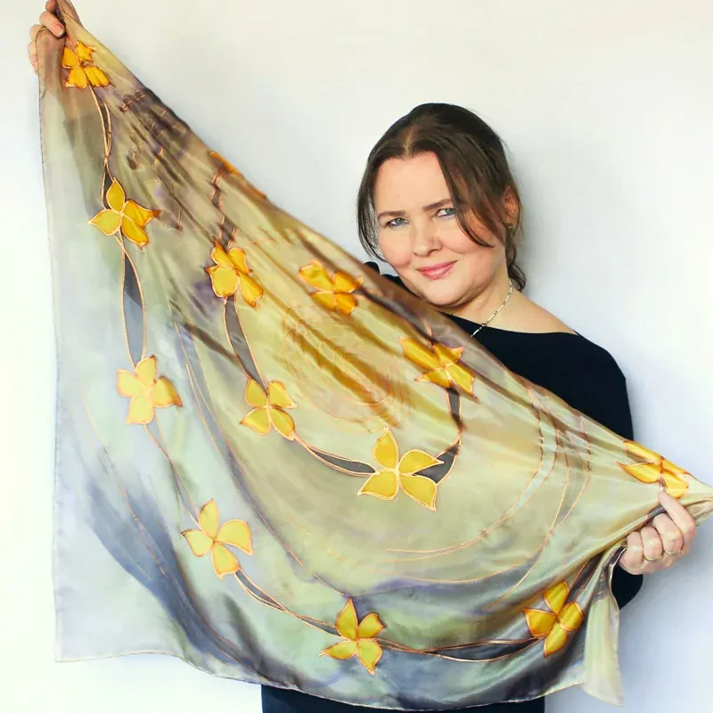 Hedvábný šátek - Zlatý déšť