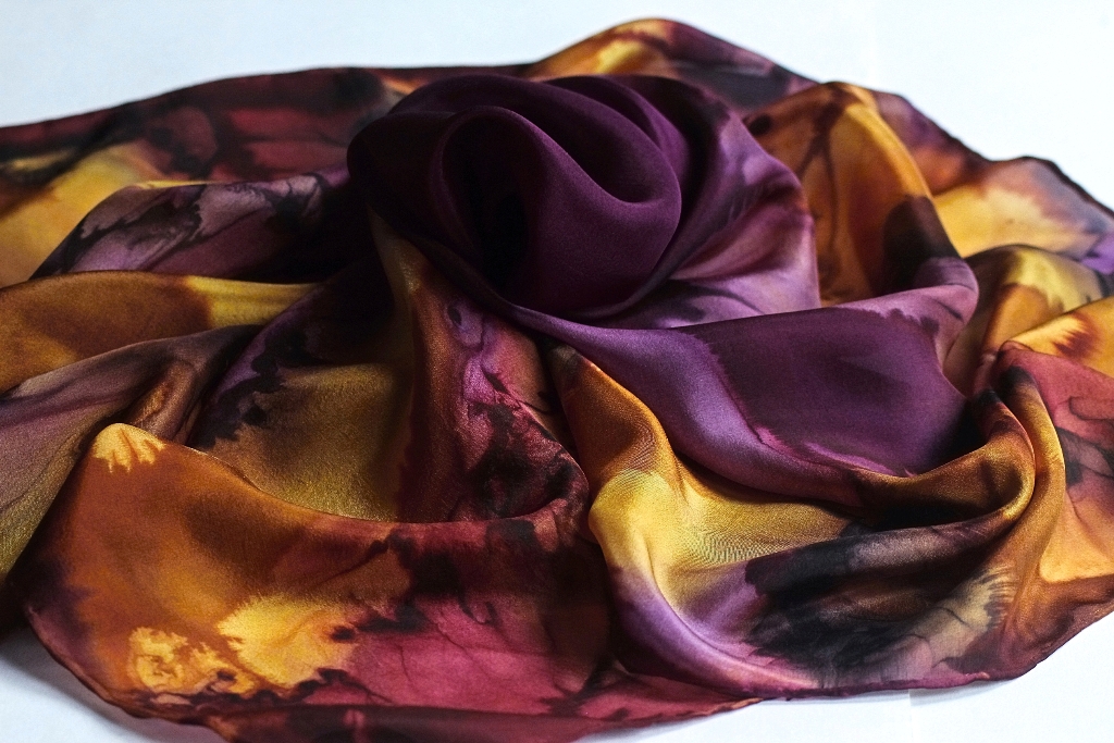 Hedvábný šátek - Švestky v hořčici 1