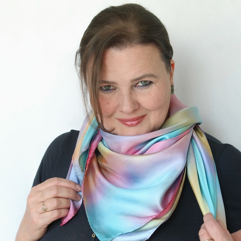 Hedvábný šátek - Duhový twill