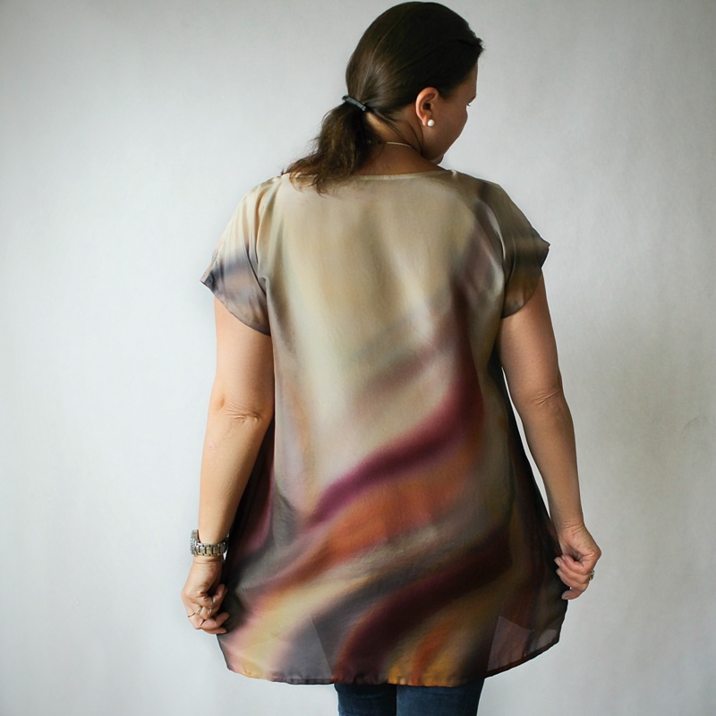 Hedvábná tunika - Hnědobéžová