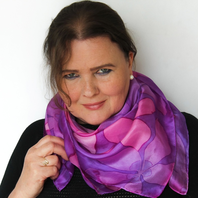 Hedvábný šátek - Klematis