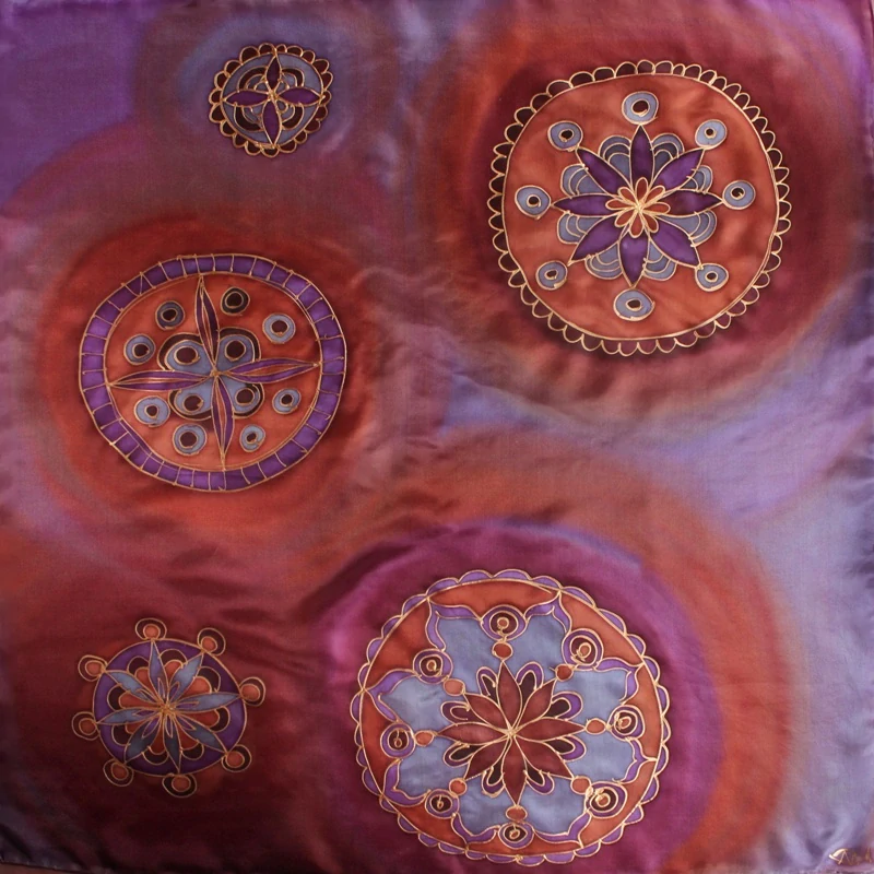 Hedvábný šátek - Mandala