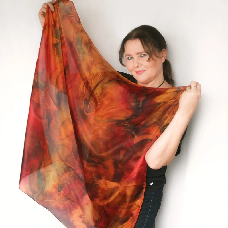 Hedvábný šátek -Podzimní listí