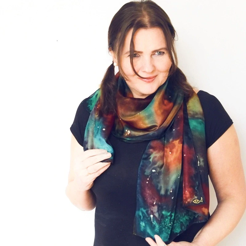 Hedvábný šál - Kosmický sen