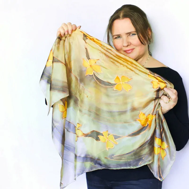 Hedvábný šátek - Zlatý déšť