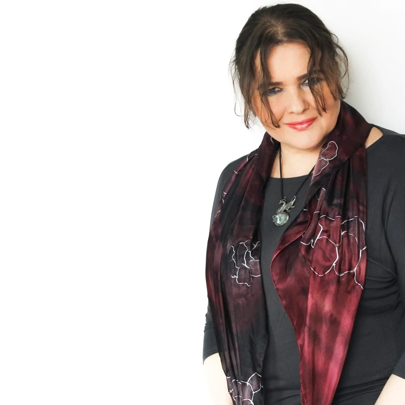 Hedvábný šátek - Bordo s oblázky